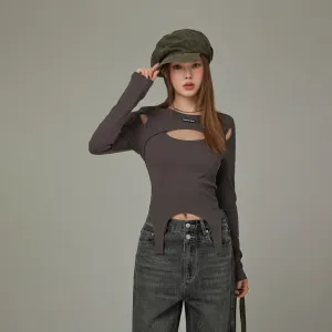 Slit Cut Hem Slim T-Shirt