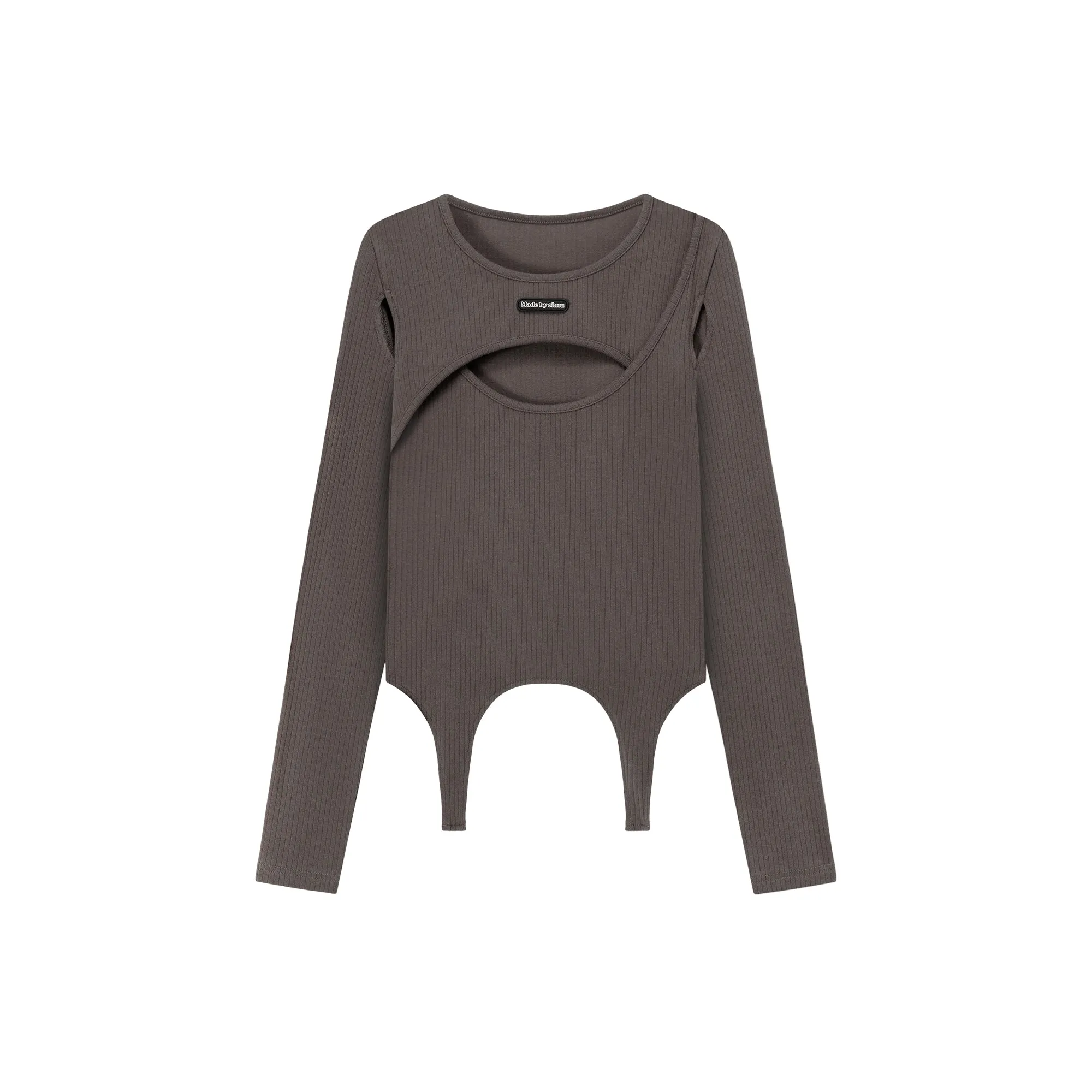 Slit Cut Hem Slim T-Shirt