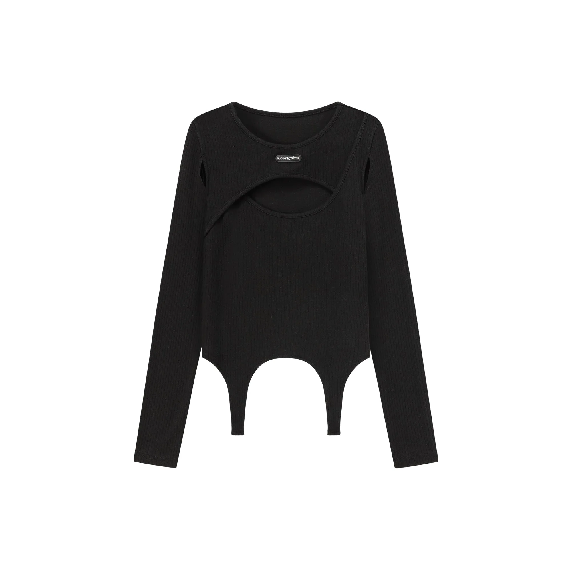 Slit Cut Hem Slim T-Shirt