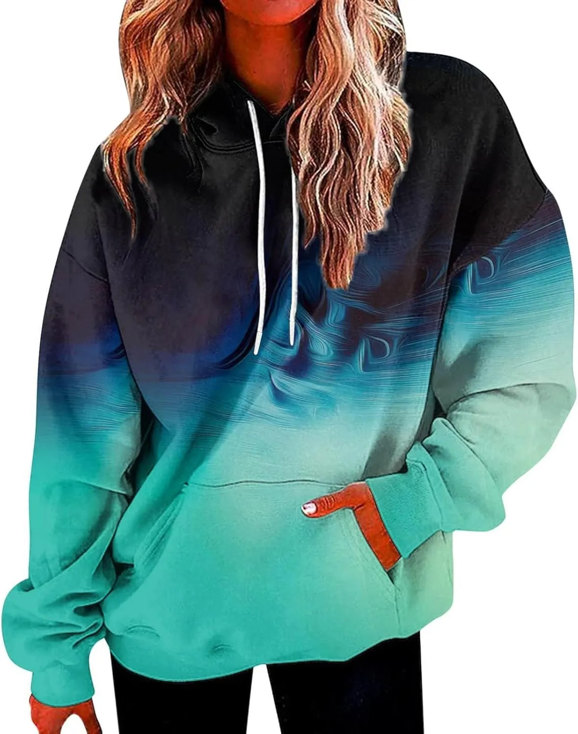slqdgmryz Oversized Hoodies for Women Plus Size Drawstring Graphic Hoodie Loose Preppy Sweatshirt with Pocket Womens Pullover