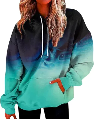 slqdgmryz Oversized Hoodies for Women Plus Size Drawstring Graphic Hoodie Loose Preppy Sweatshirt with Pocket Womens Pullover