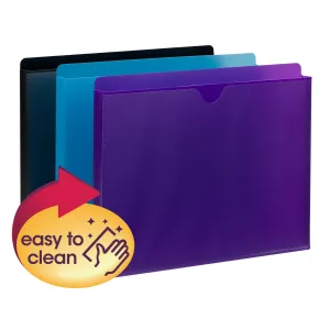 Smead Poly File Jacket, Straight-Cut Tab, 1" Expansion, Letter Size, Assorted Colors, 6 per Pack (89612)