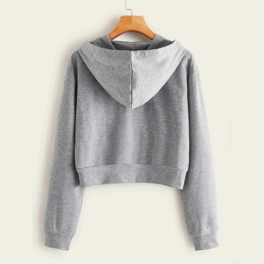 SMIDOW Crop Full Zip Up Hoodie Women Cute 2023 Fall Fashion y2k Clothes Teen Girl Cropped Lightweight Jacket With Hood