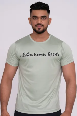 Solid Dye Round Neck T-Shirts Pista Firozi