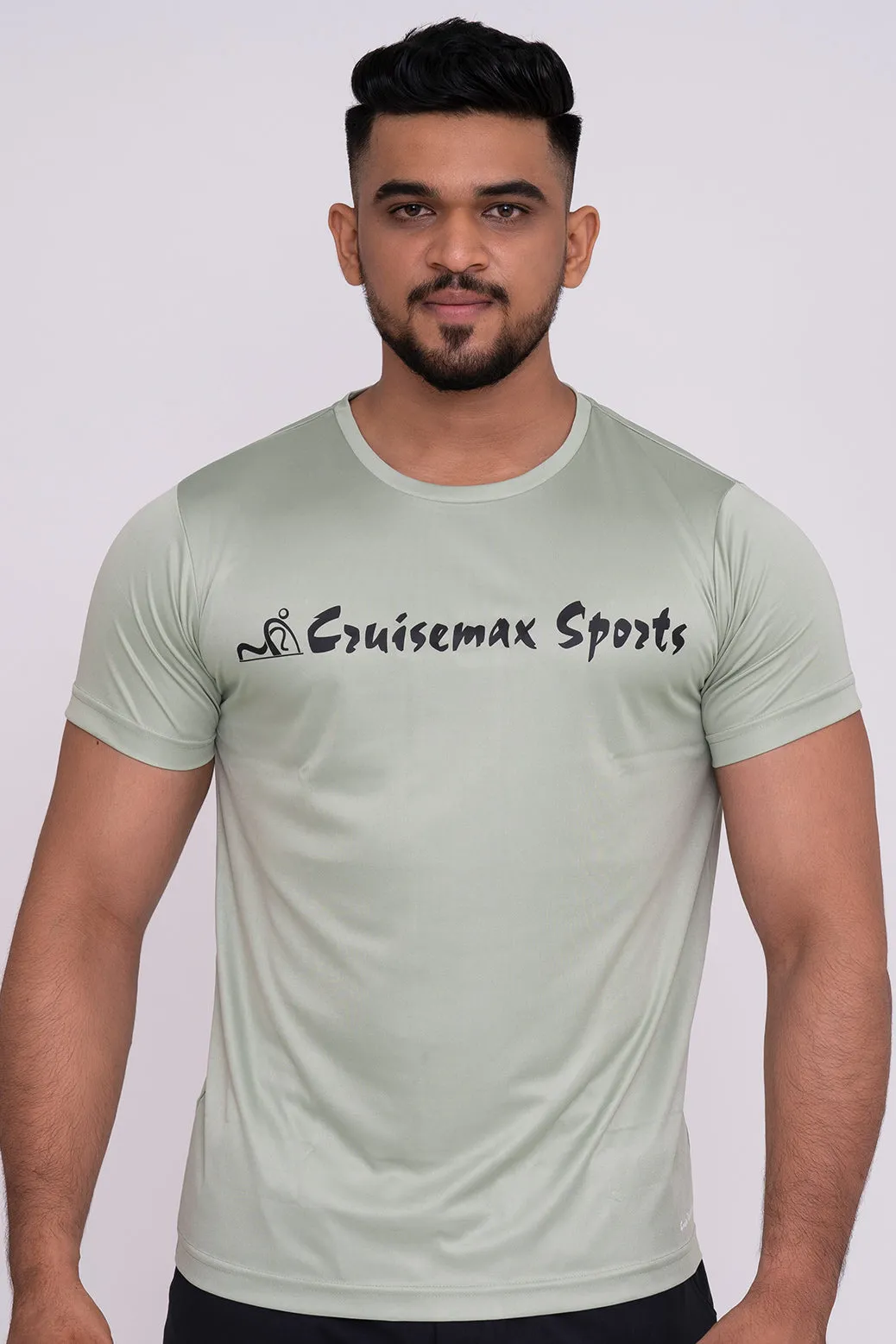 Solid Dye Round Neck T-Shirts Pista Firozi