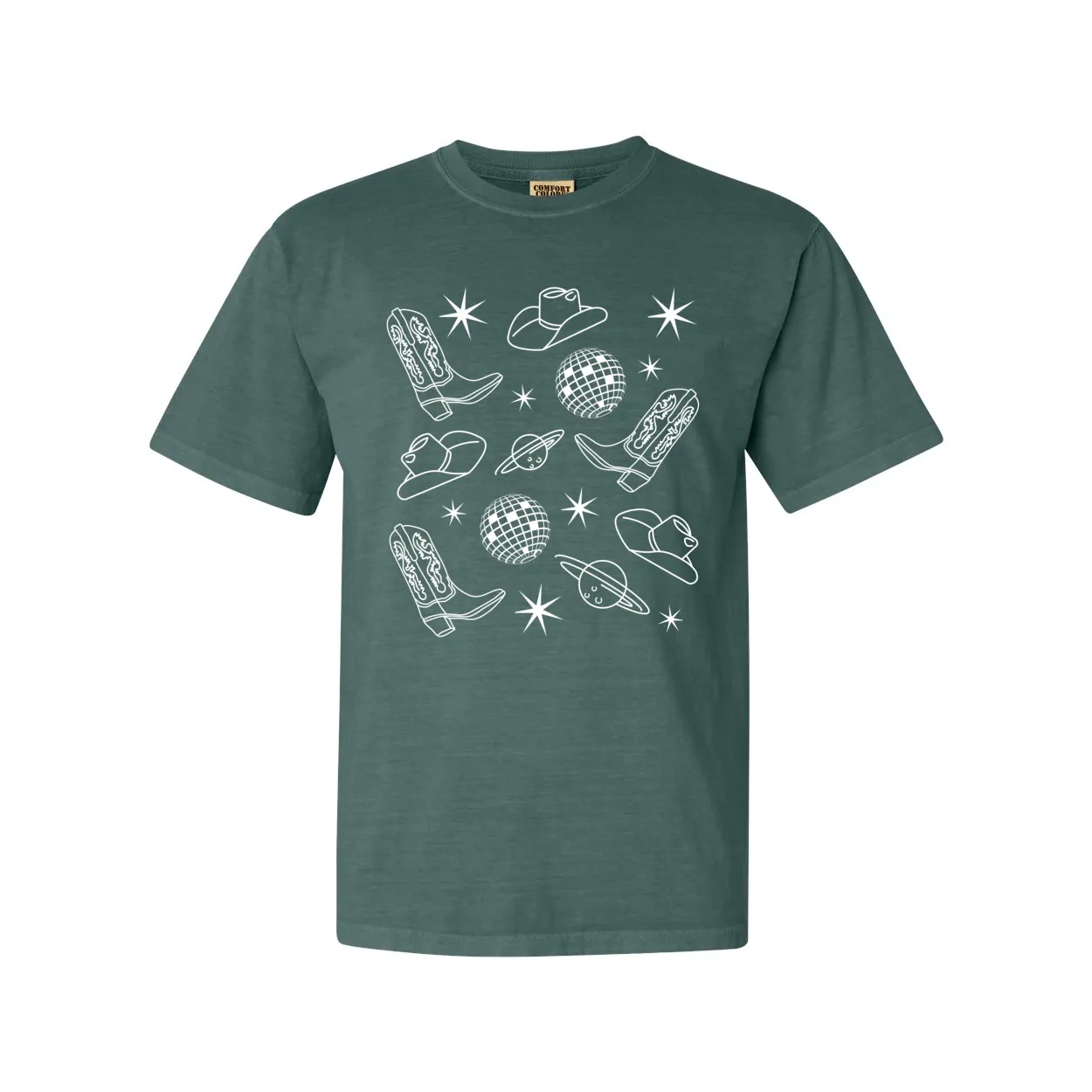 Space Cowgirl w/Disco Balls Comfort Colors® Tshirt