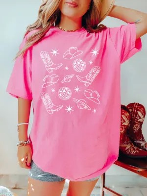 Space Cowgirl w/Disco Balls Comfort Colors® Tshirt