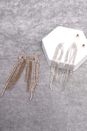 SPARKLY LONG TASSEL EARRINGS