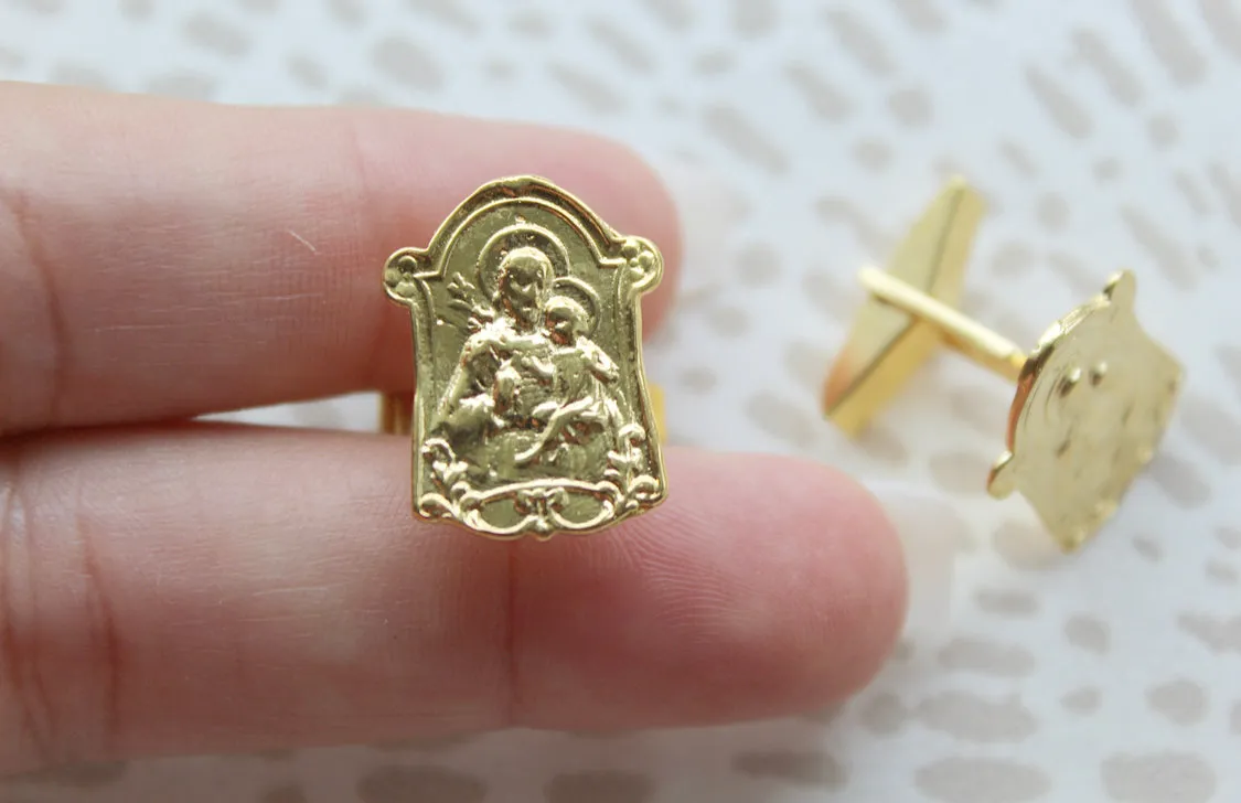 St. Joseph Cufflinks in Gold Vermeil