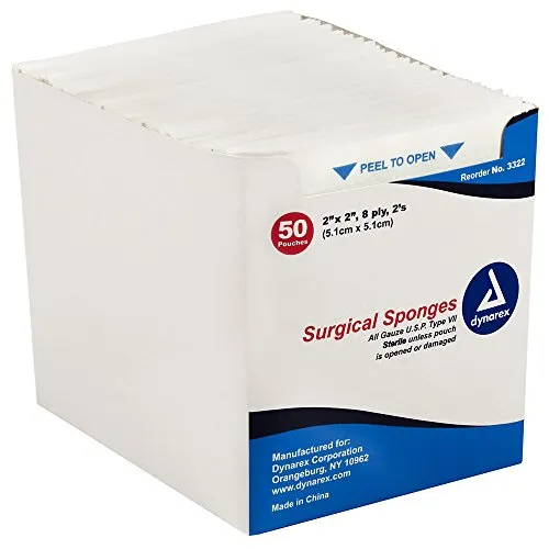 Sterile Gauze Sponges, 2"x2" 8ply 3,000/Case