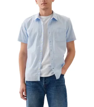 Stretch Poplin Shirt in Standard Fit Biocastal Blue