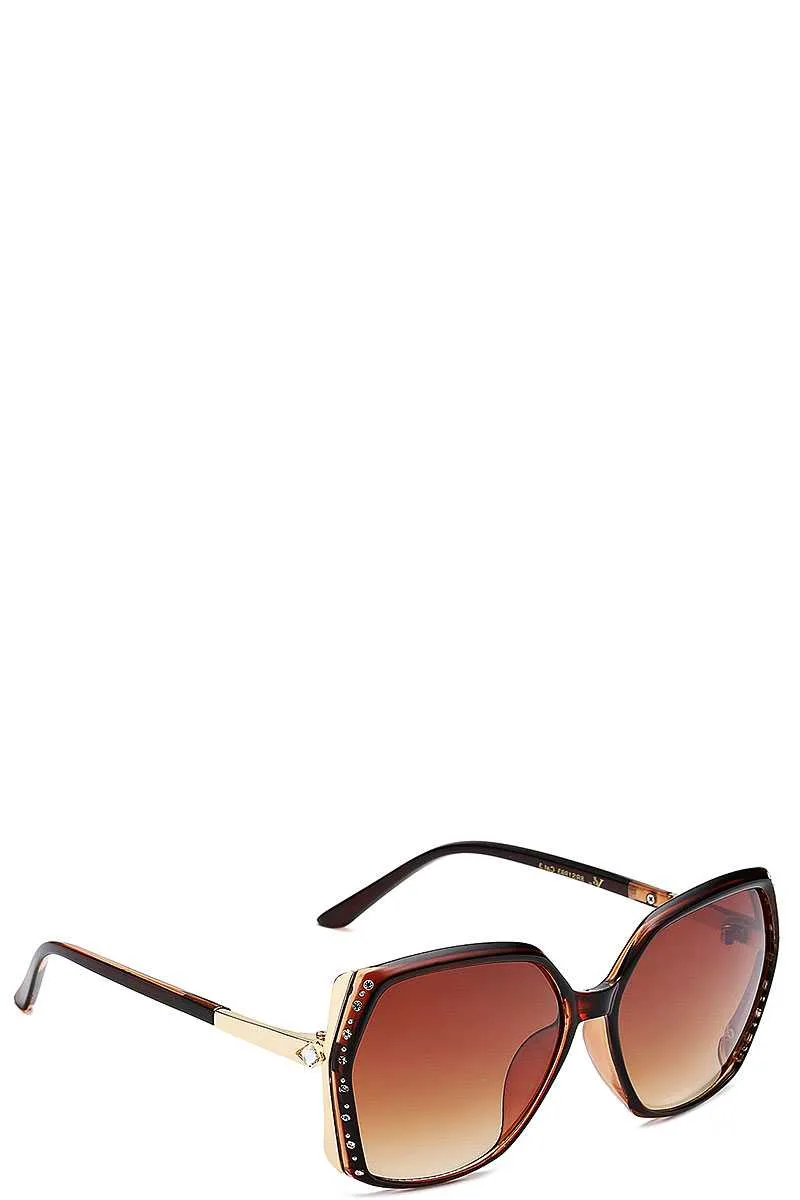 Stylish Rhinestone Accent Sunglasses