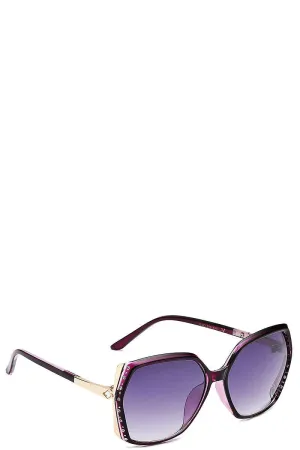 Stylish Rhinestone Accent Sunglasses
