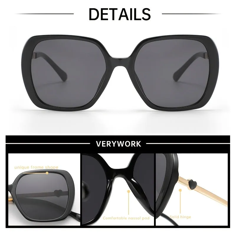 Stylish Womens Rectangle Glasses with Case for Outdoors