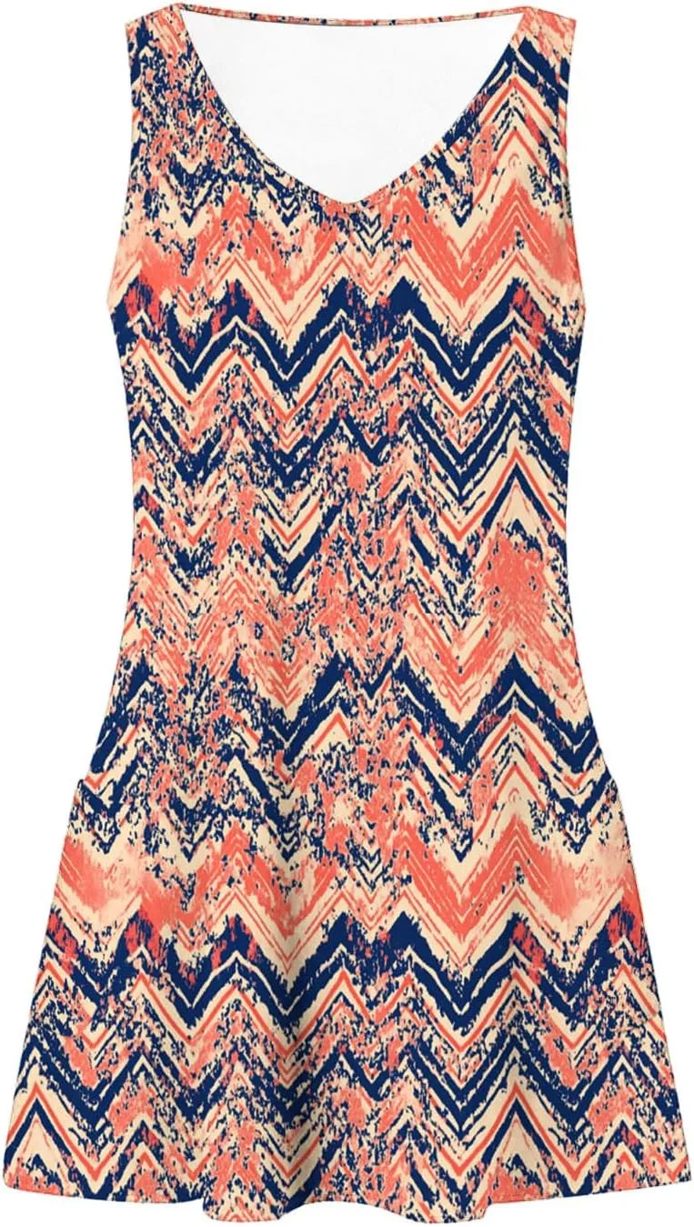 Summer Dresses for Women 2025 Casual Sleeveless Sundresses Floral V Neck Beach Dress Loose Shirt Dress with Pockets