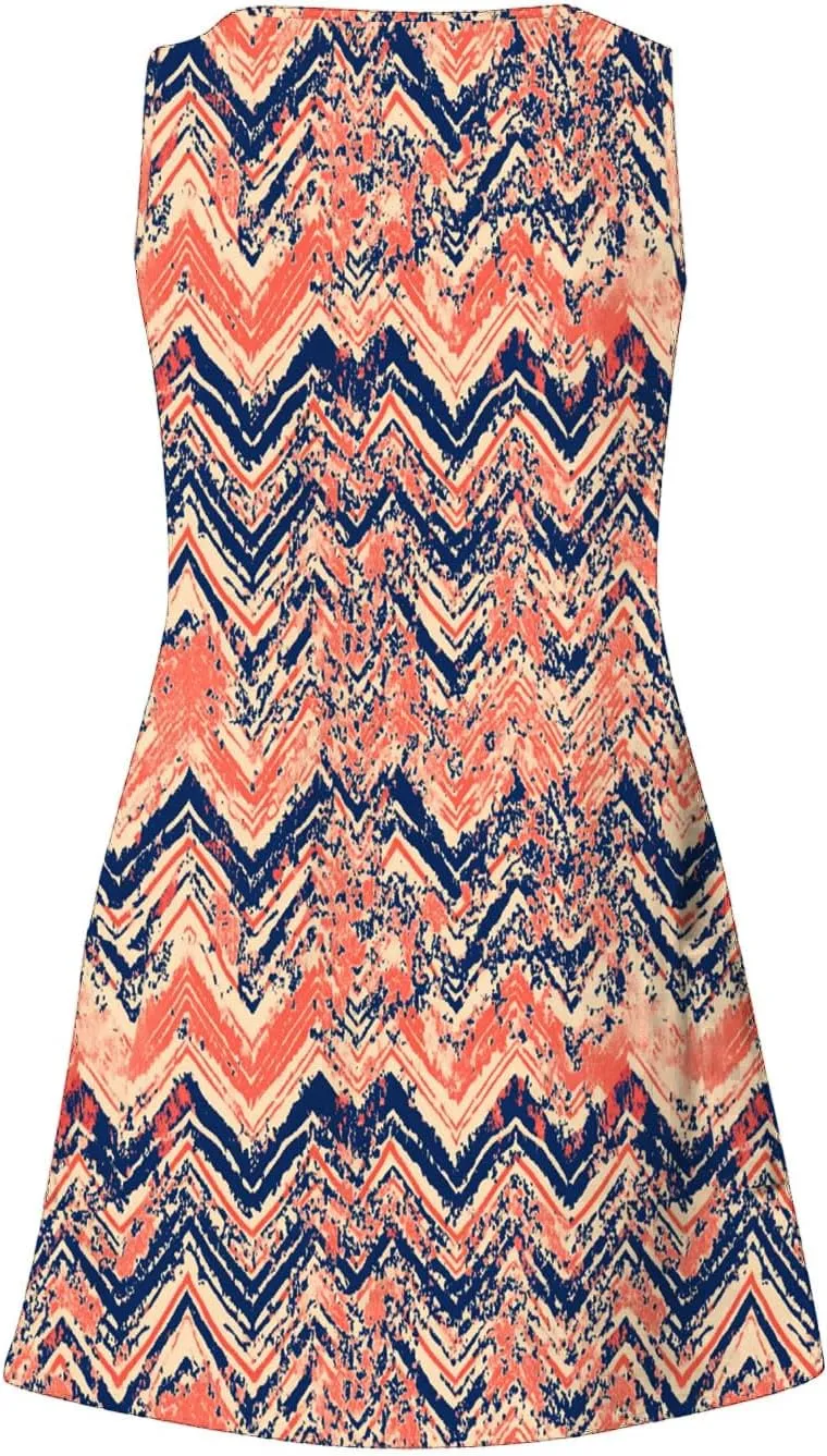 Summer Dresses for Women 2025 Casual Sleeveless Sundresses Floral V Neck Beach Dress Loose Shirt Dress with Pockets
