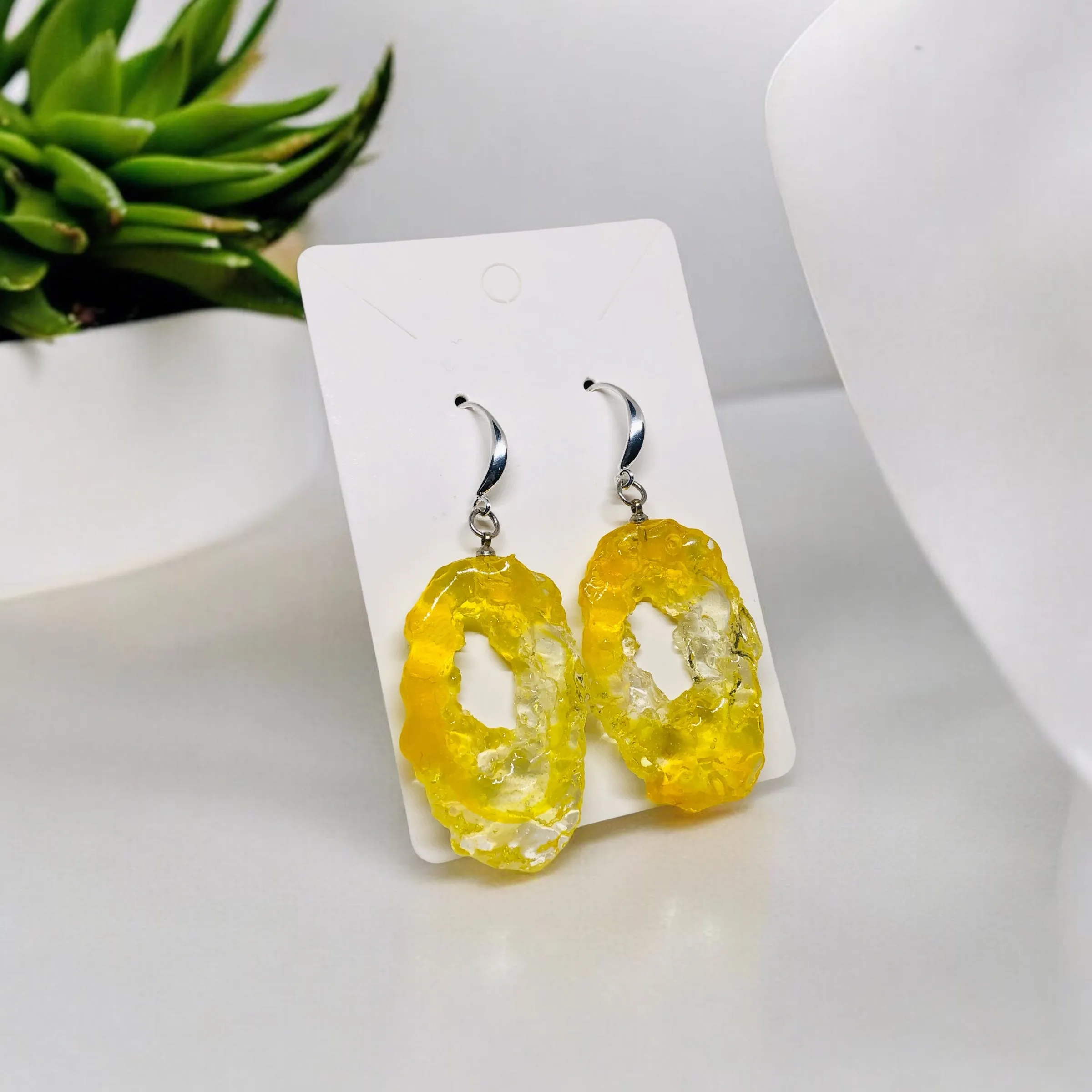 Sunlit Citrine Geode Earrings