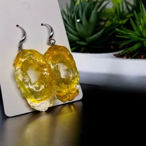 Sunlit Citrine Geode Earrings