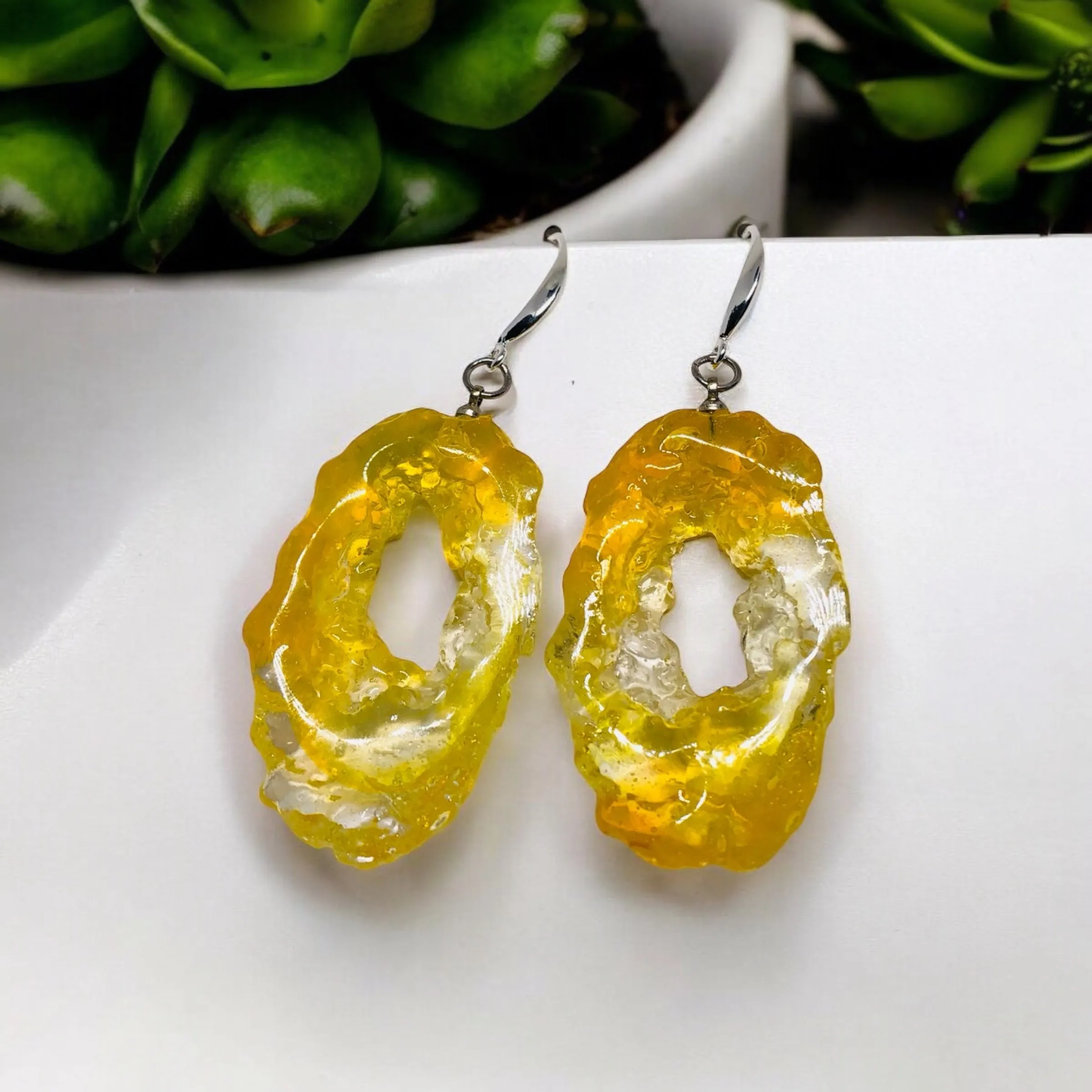 Sunlit Citrine Geode Earrings