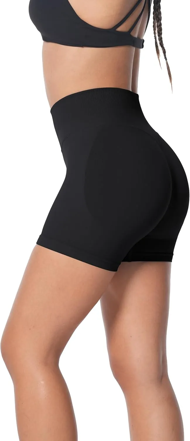 Sunzel Butt Scrunch Seamless Shorts, Womens 5 Inch Workout Shorts High Waist Stretch Booty Short for Gym/Yoga/Running/Biking