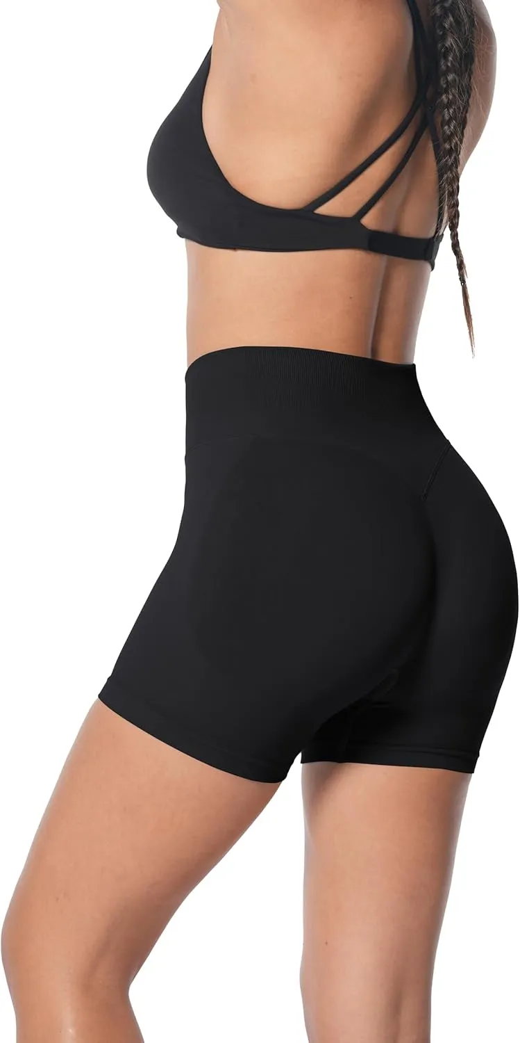 Sunzel Butt Scrunch Seamless Shorts, Womens 5 Inch Workout Shorts High Waist Stretch Booty Short for Gym/Yoga/Running/Biking