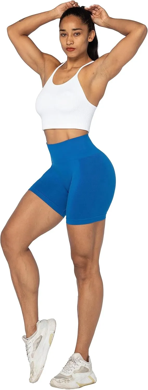Sunzel Butt Scrunch Seamless Shorts, Womens 5 Inch Workout Shorts High Waist Stretch Booty Short for Gym/Yoga/Running/Biking