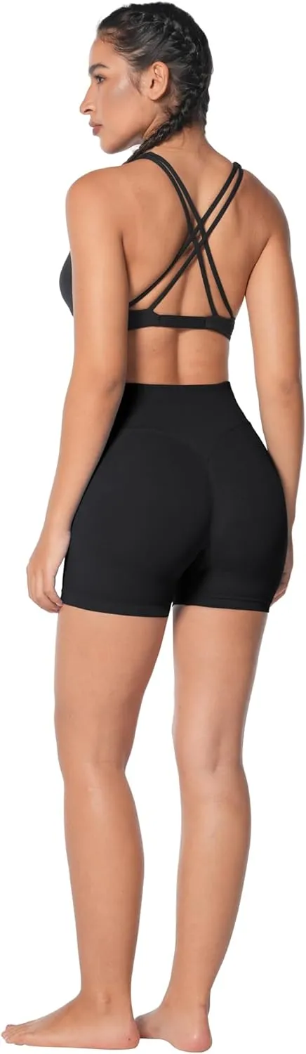 Sunzel Butt Scrunch Seamless Shorts, Womens 5 Inch Workout Shorts High Waist Stretch Booty Short for Gym/Yoga/Running/Biking