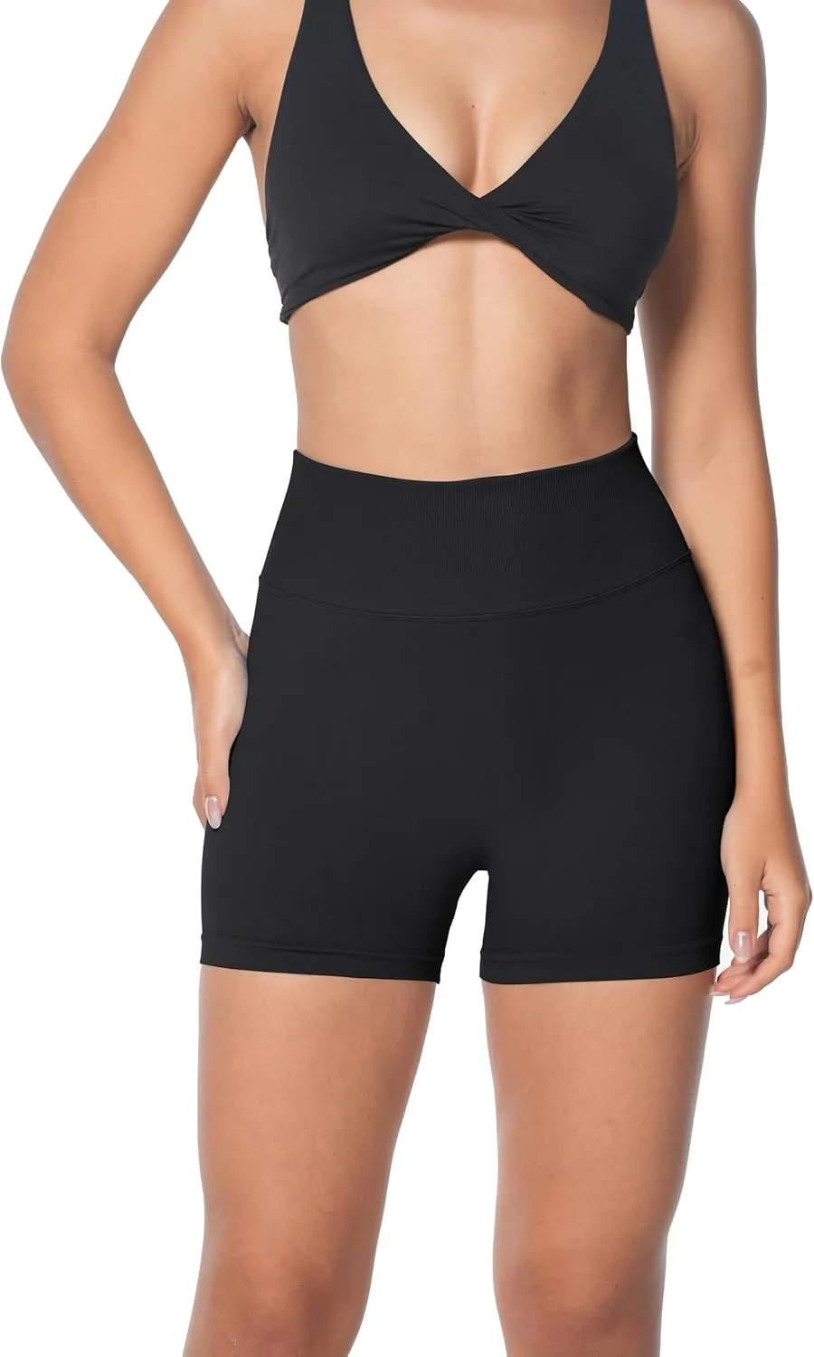 Sunzel Butt Scrunch Seamless Shorts, Womens 5 Inch Workout Shorts High Waist Stretch Booty Short for Gym/Yoga/Running/Biking
