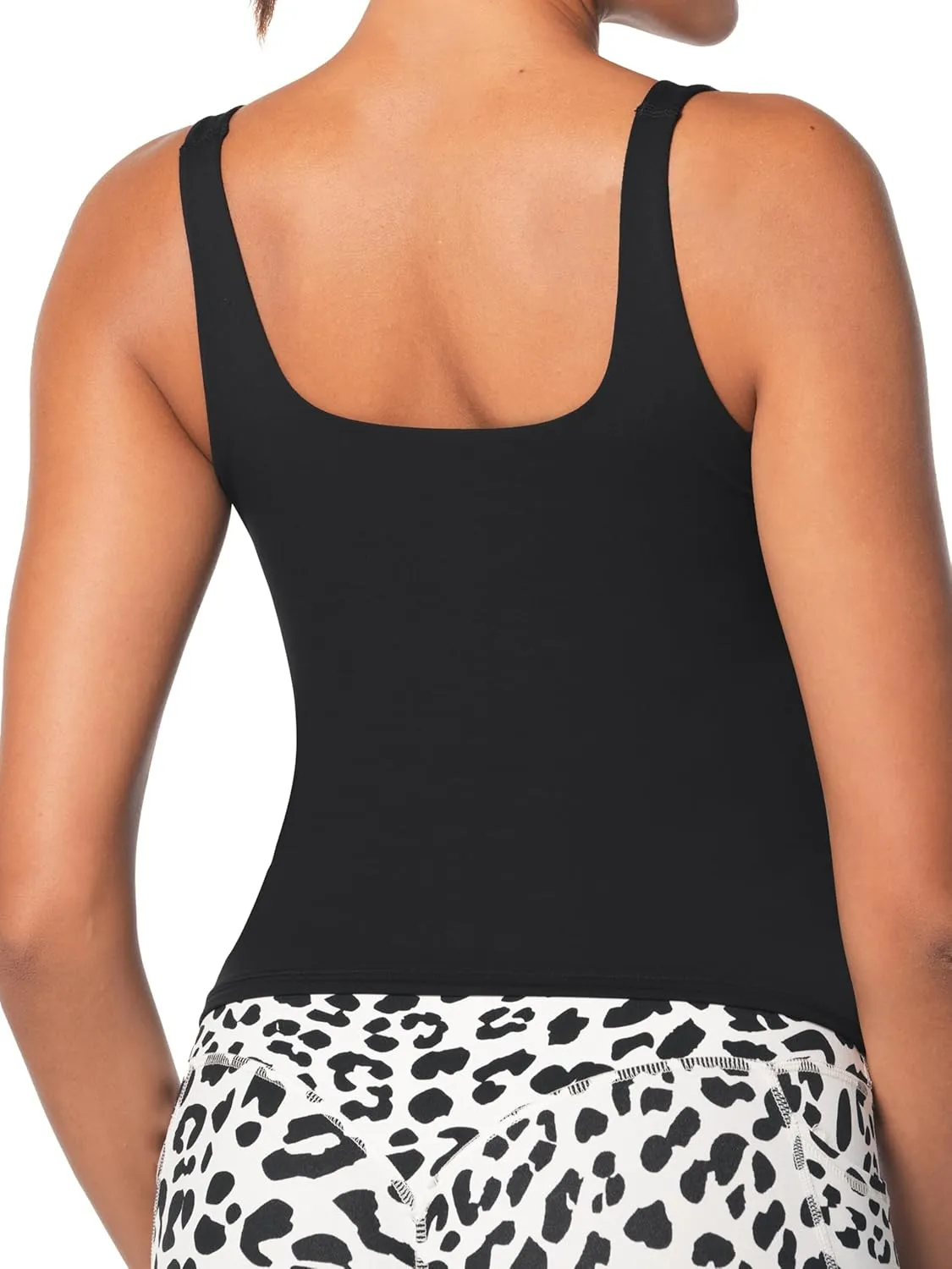 Sunzel Women's Square Neck Tank Top Longline Workout Yoga Sleeveless Double Lined Basic Tight T Shirts Going Out Casual Tops