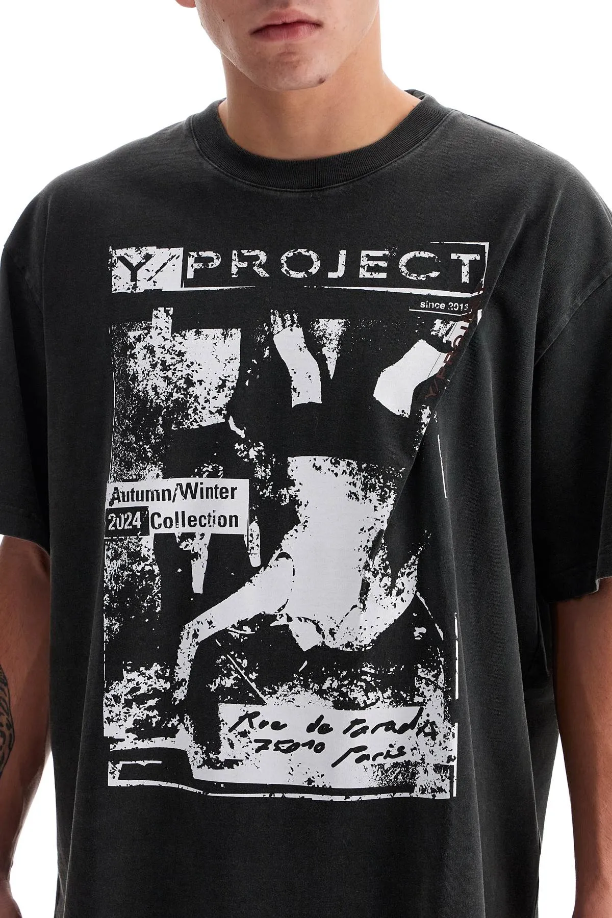 t-shirt with printed pinch 204TS020 J83 VINTAGE BLACK