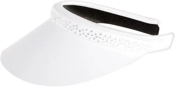 Tail Activewear Rhinestone Trimmed Mid Sized Clip On Visor-Black, White or Pink