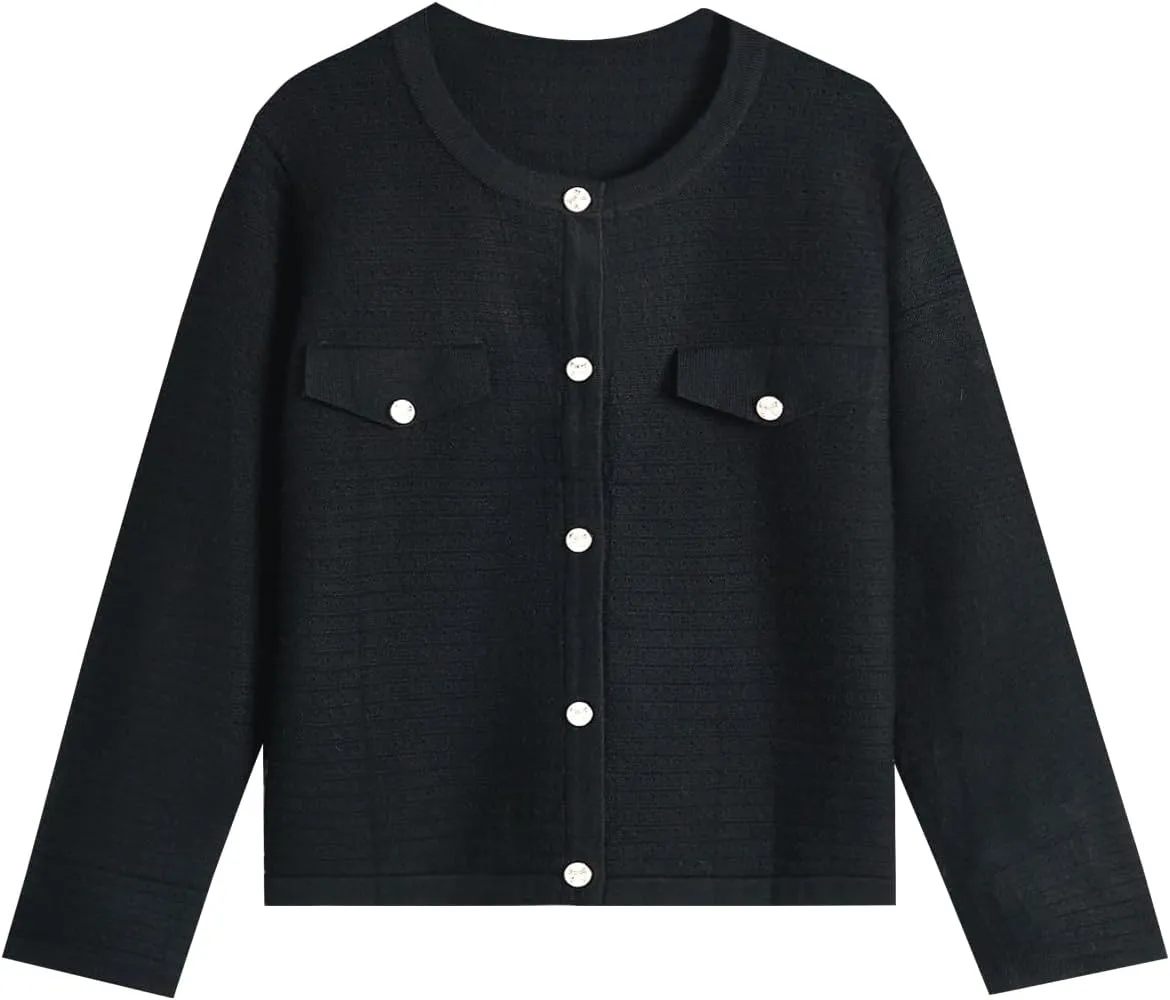 Tanou Women's 2025 Fall Casual Long Sleeve Trendy Cardigan Sweaters Button Knit Lady Jackets