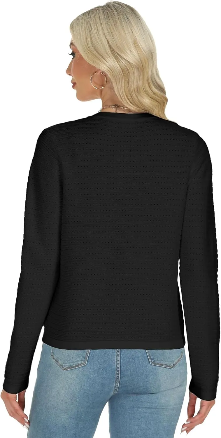Tanou Women's 2025 Fall Casual Long Sleeve Trendy Cardigan Sweaters Button Knit Lady Jackets