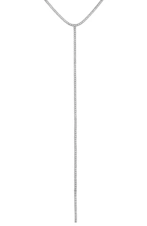 Tennis Lariat Necklace Silve