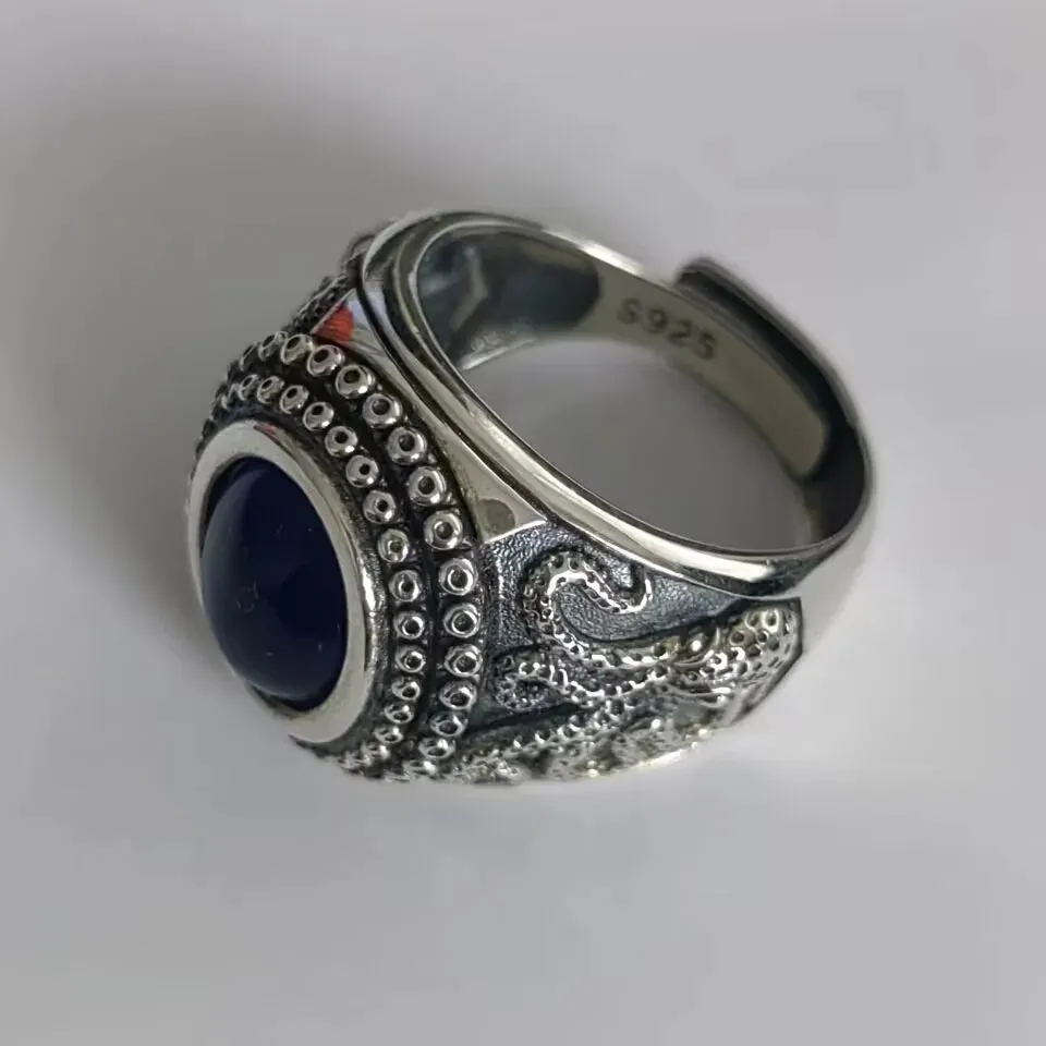 The Kraken of the Depths S925 Sterling Silver Rings Zircon Octopus