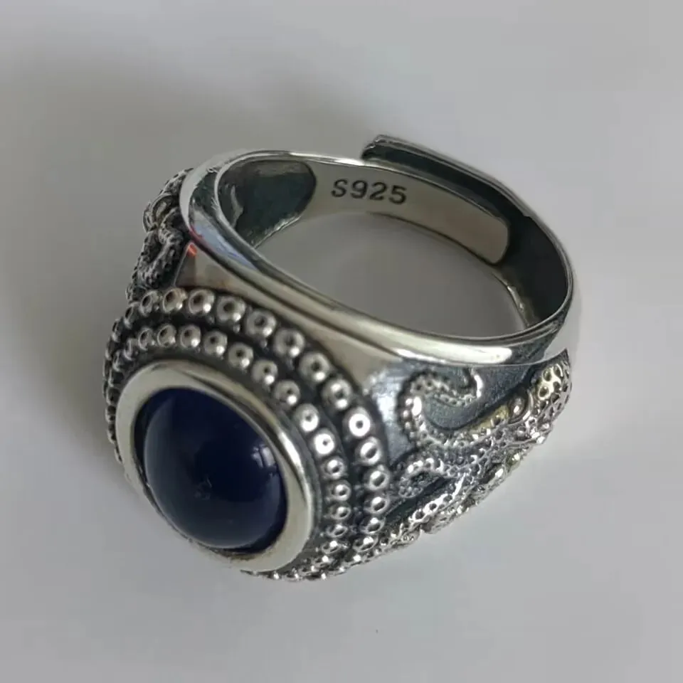 The Kraken of the Depths S925 Sterling Silver Rings Zircon Octopus