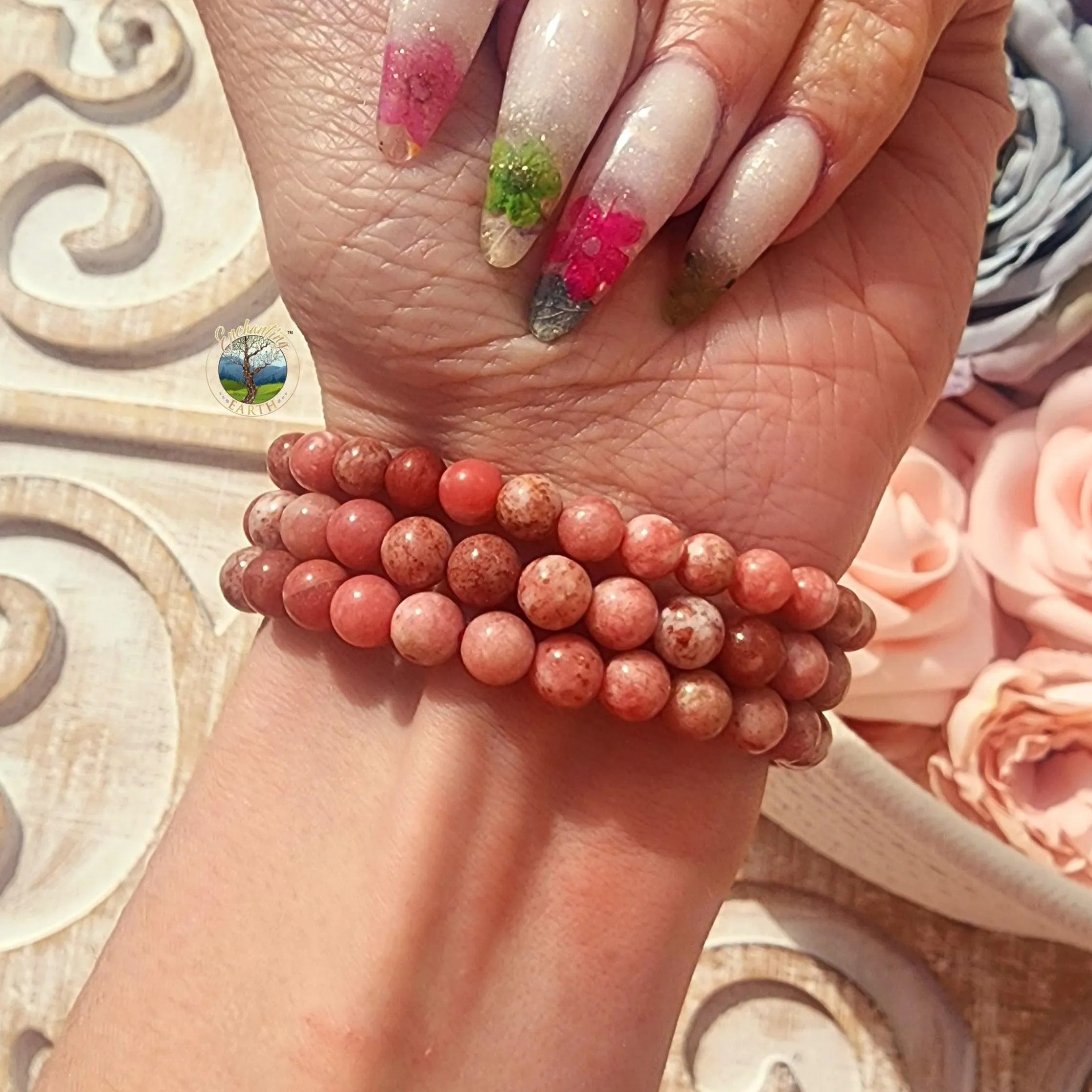 Thulite Bracelet for Attraction, Love and Self Confidence