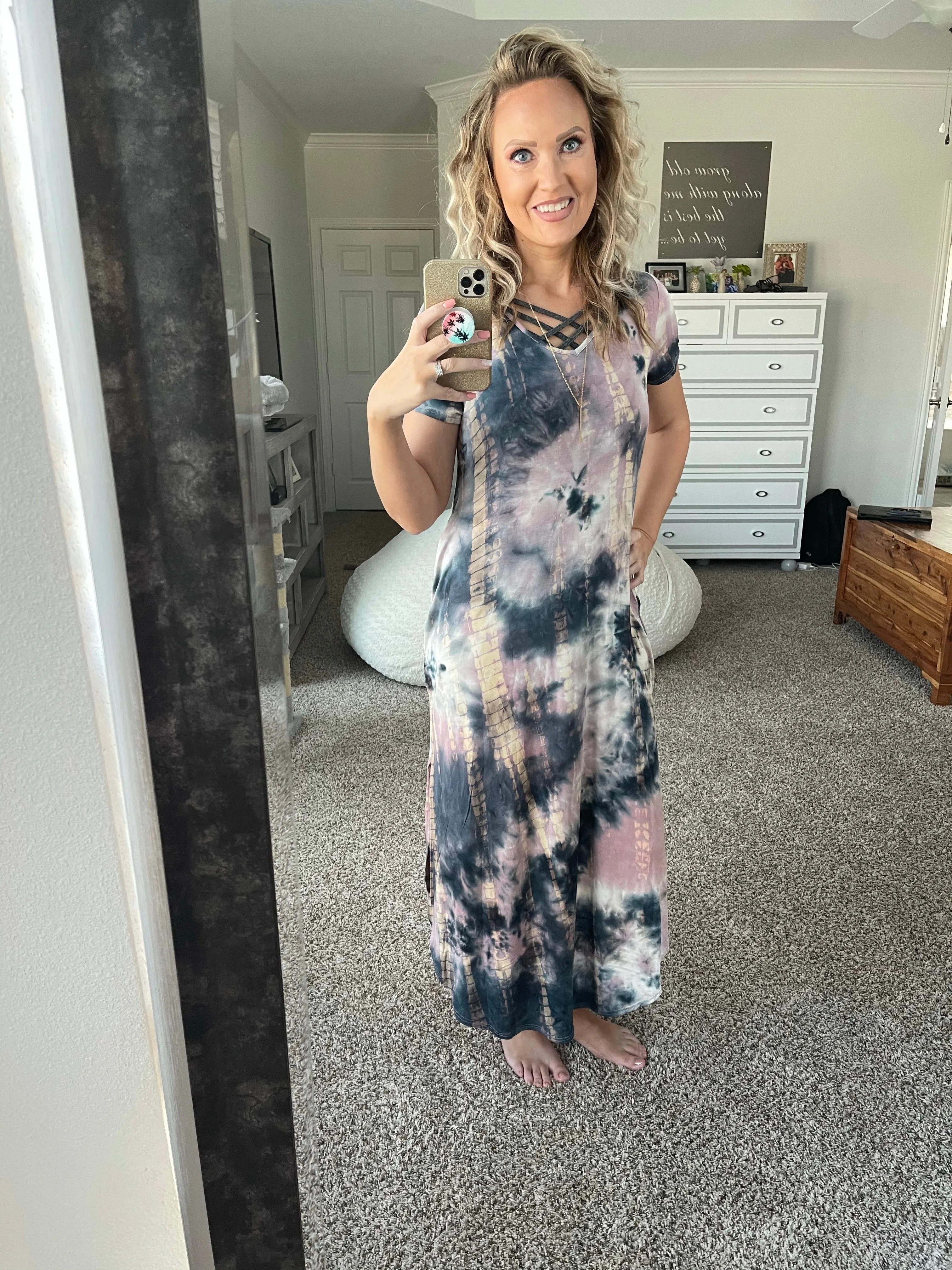 Tie dye maxi dress