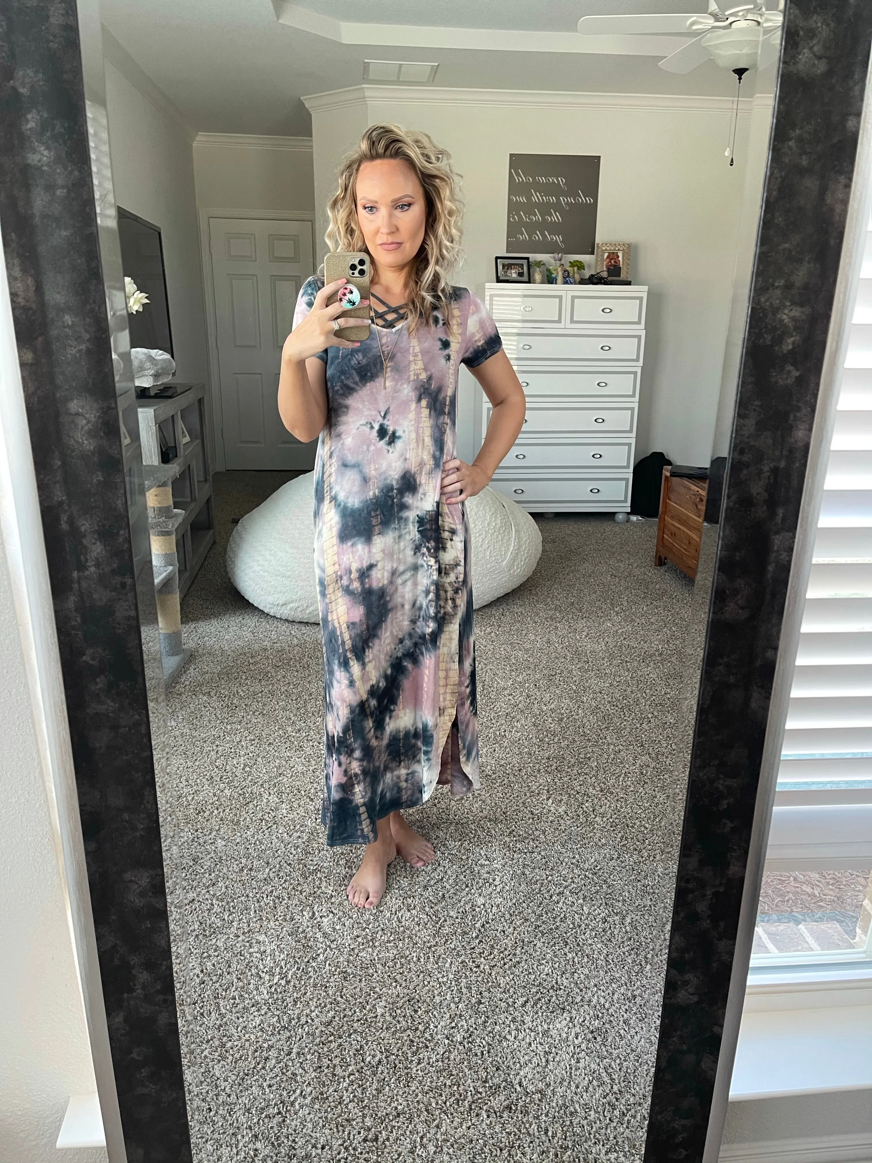 Tie dye maxi dress