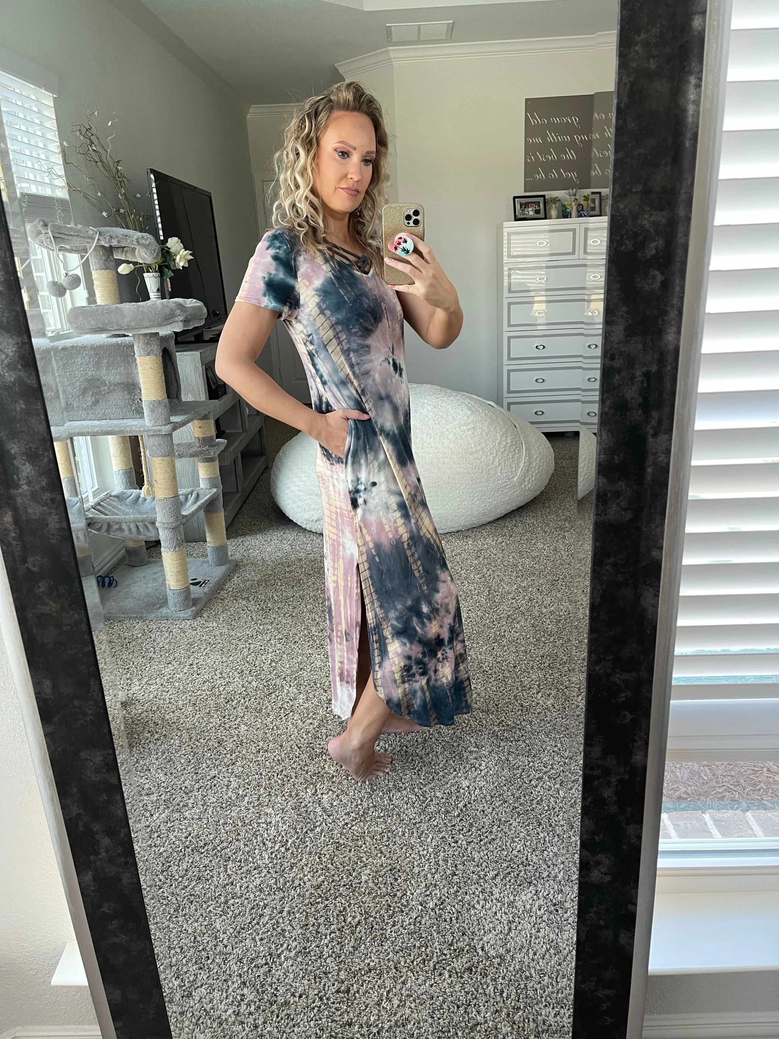 Tie dye maxi dress