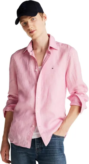 Tommy Hilfiger Men's Long Sleeve Casual Linen Button Down Shirts in Regular Fit