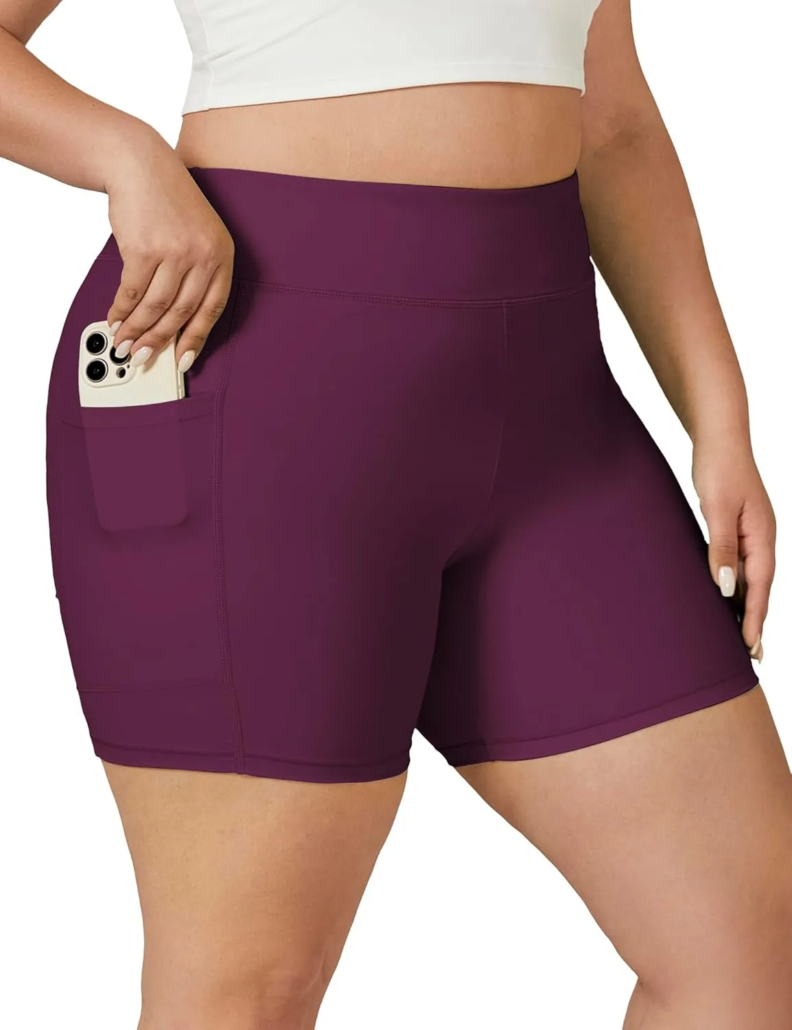 Tournesol Women's Plus Size Swim Shorts High Waisted Swimsuit Bottoms Tankini Boy Shorts Bathing Suit with Pocket 6 inch