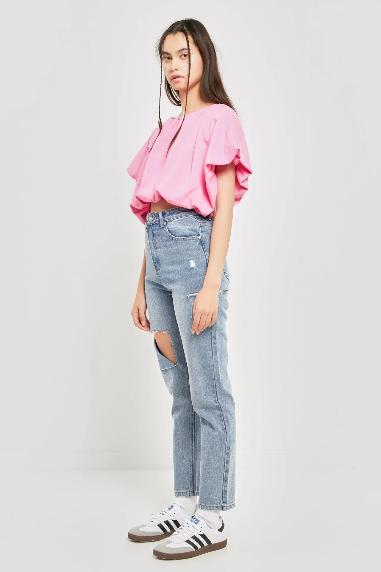 Two-way Neckline Balloon T-Shirts
