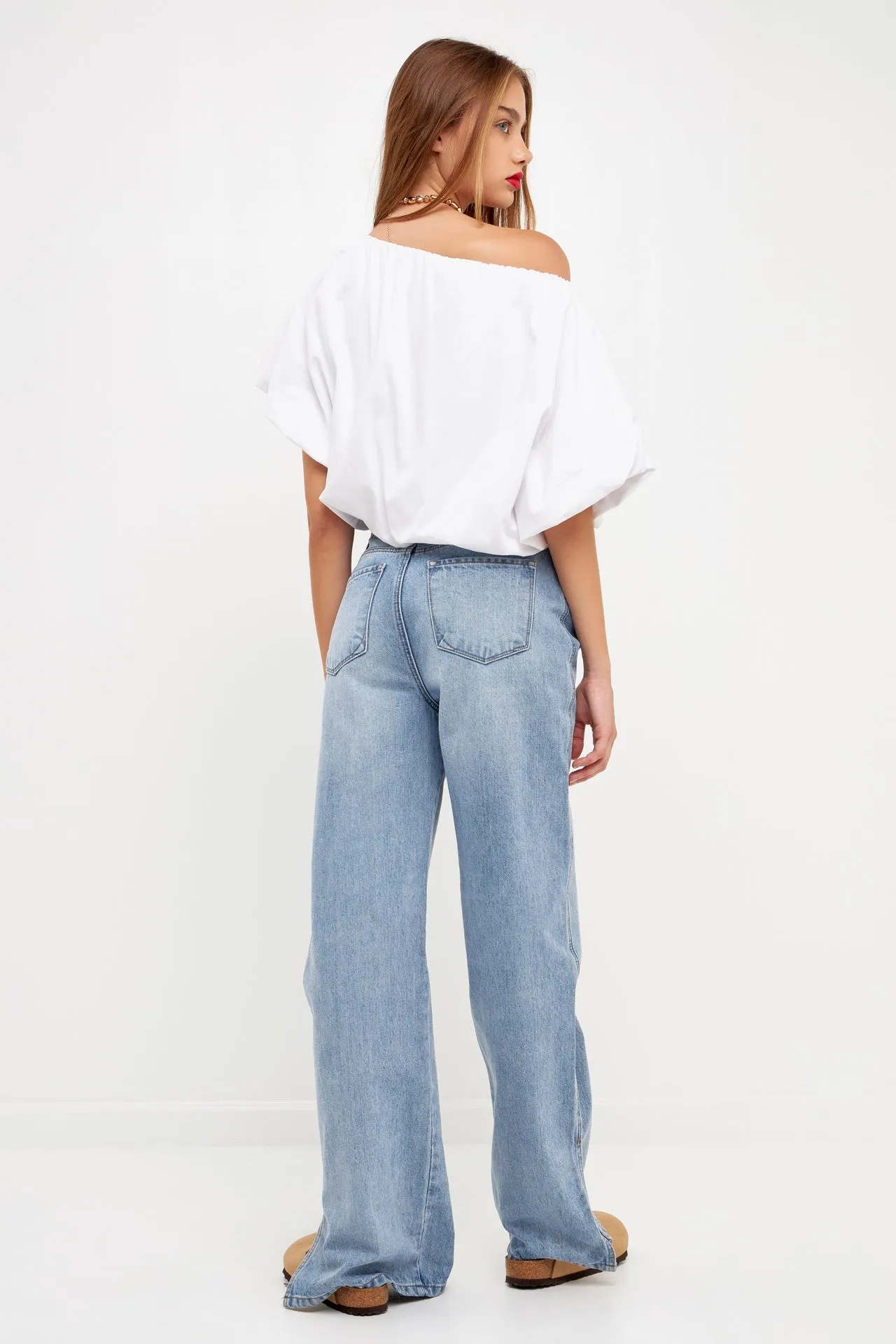 Two-way Neckline Balloon T-Shirts
