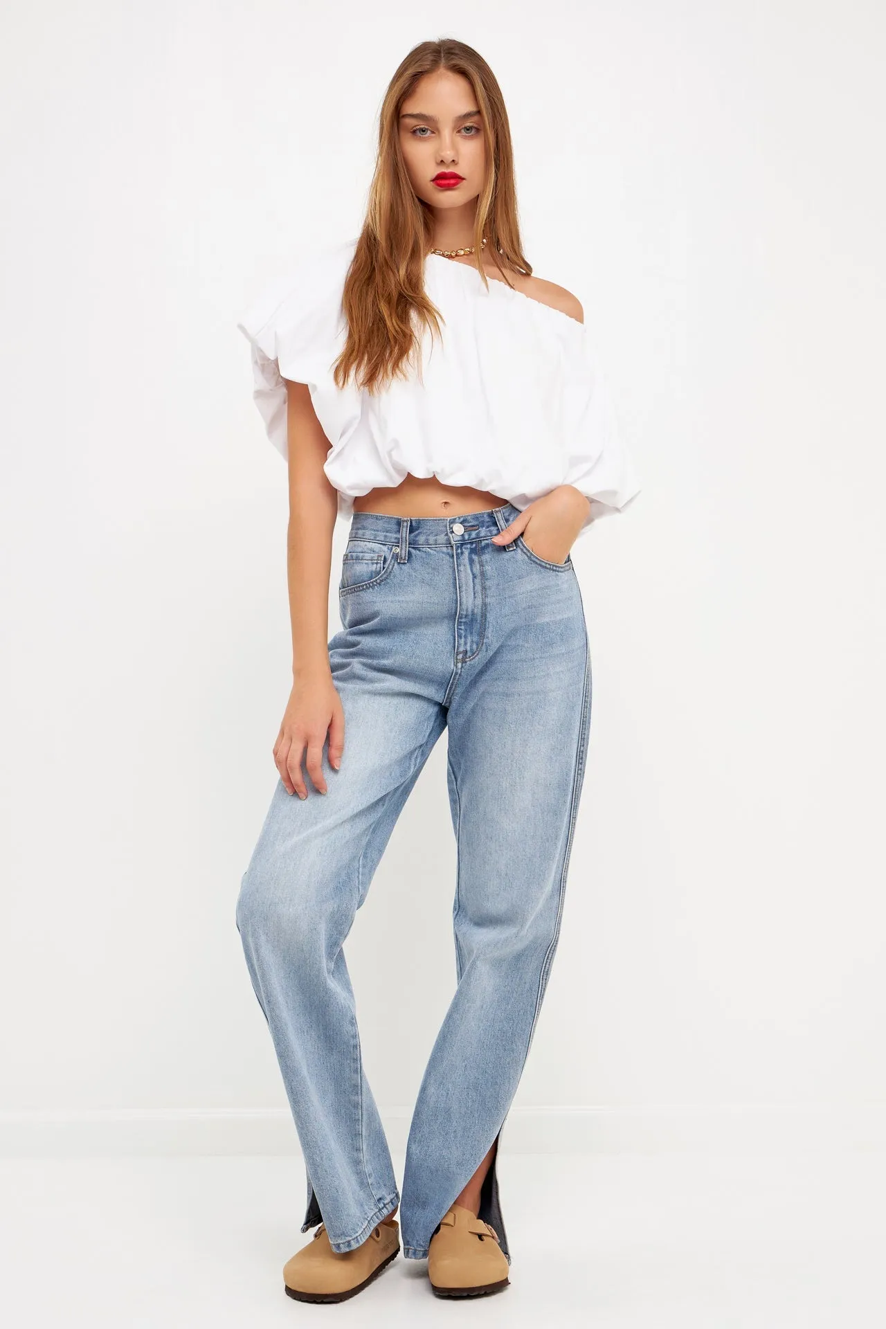 Two-way Neckline Balloon T-Shirts