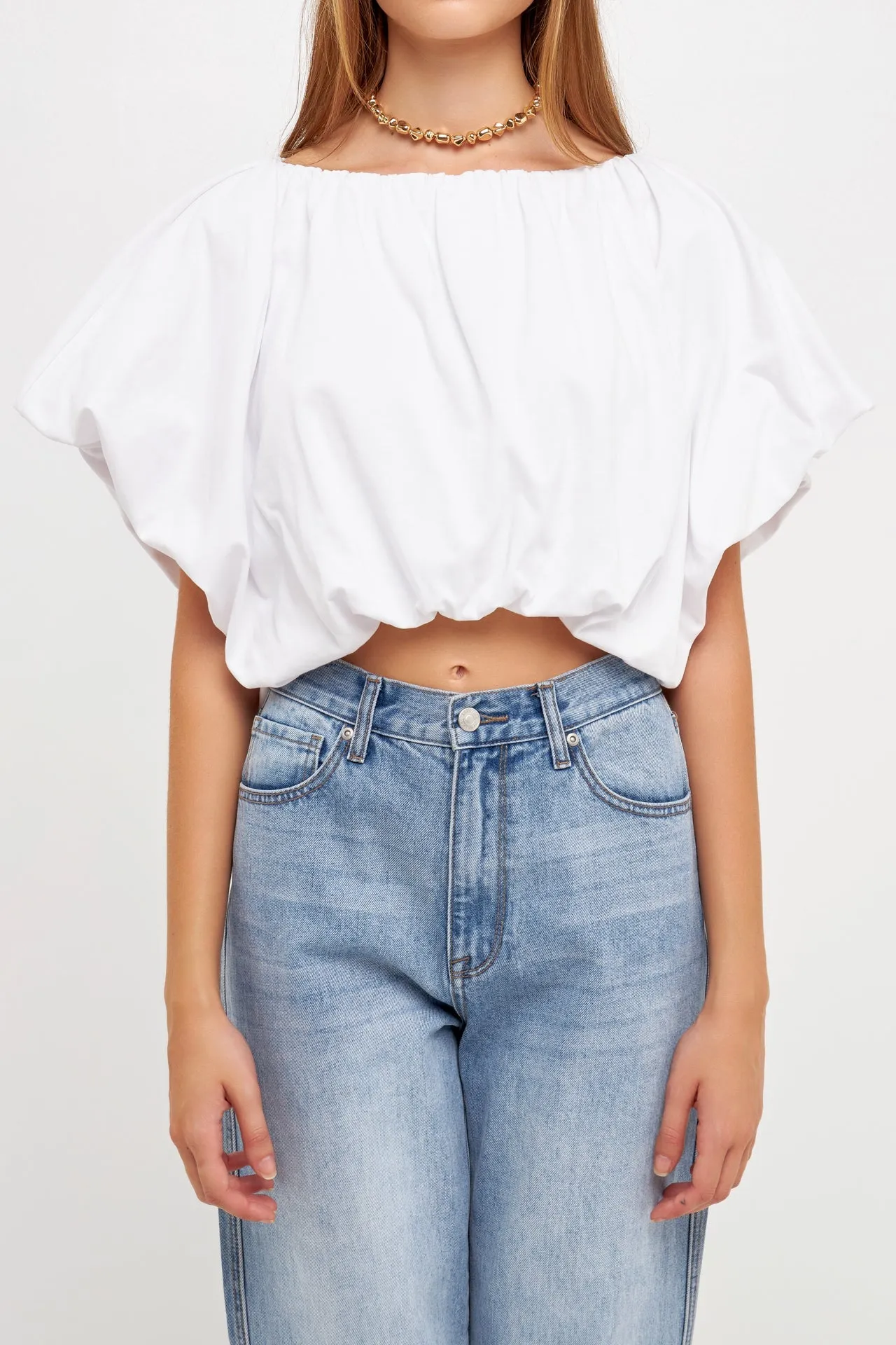 Two-way Neckline Balloon T-Shirts
