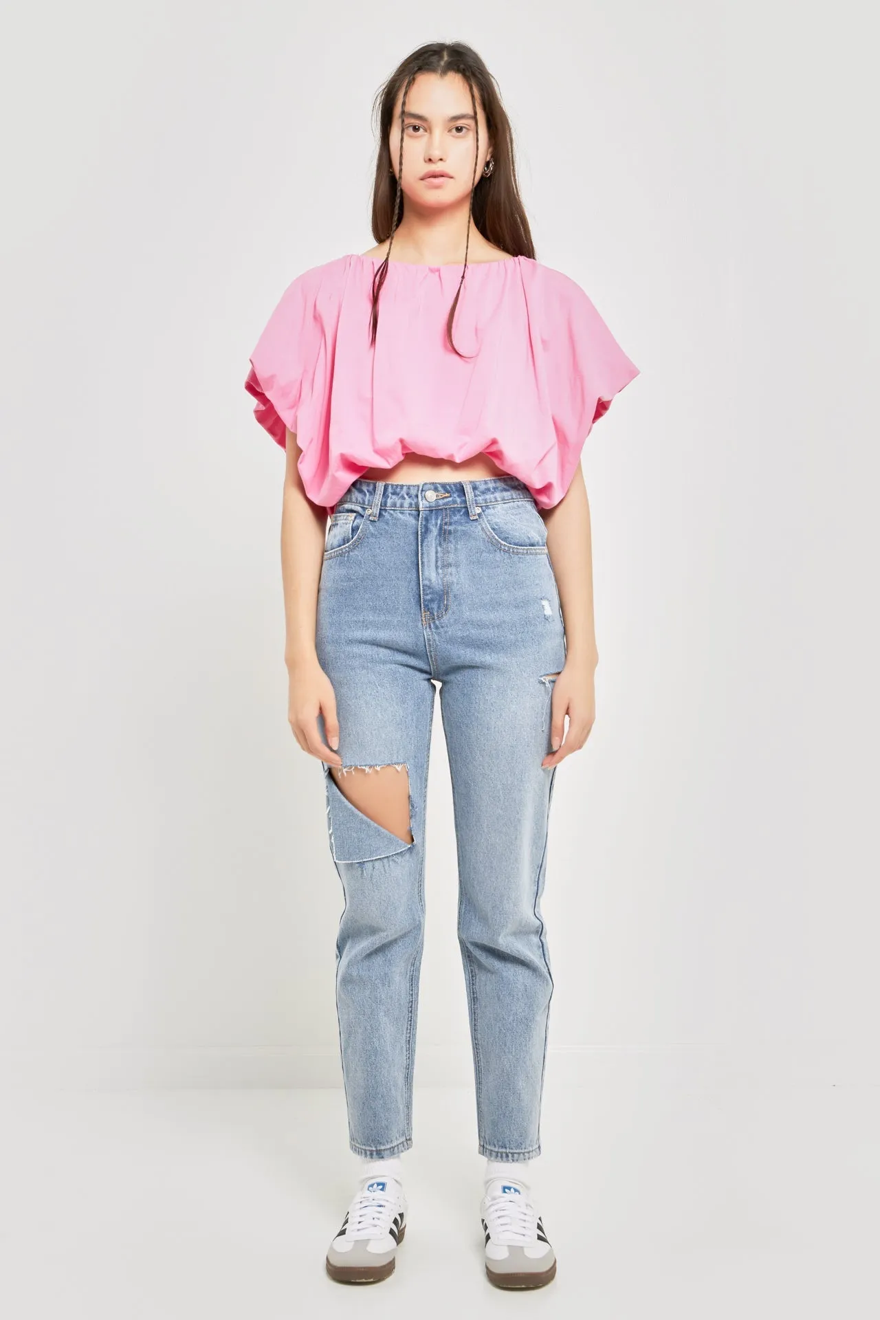 Two-way Neckline Balloon T-Shirts