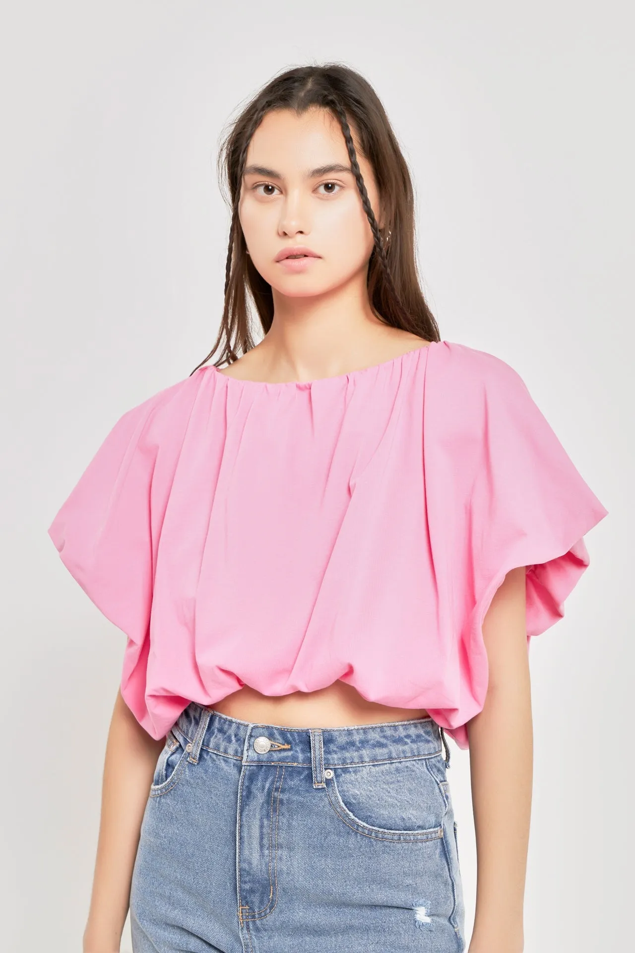 Two-way Neckline Balloon T-Shirts
