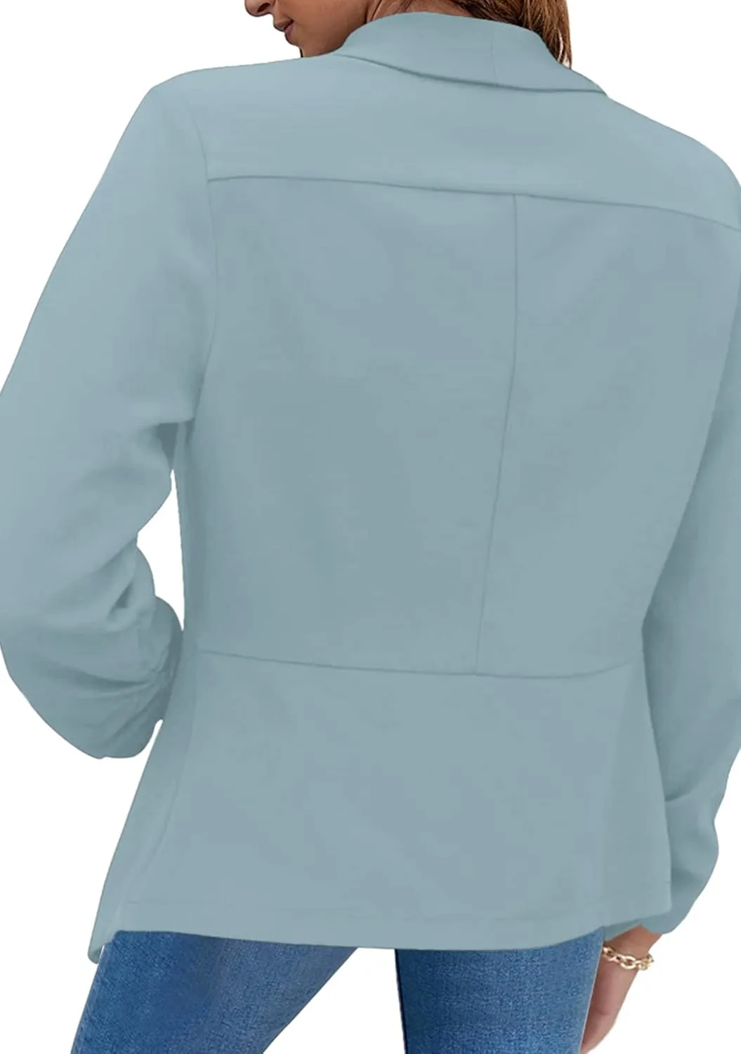 TYQQU Womens Oversized Button Down Blazer Slim Work Office Fit Lightweight Cardigan