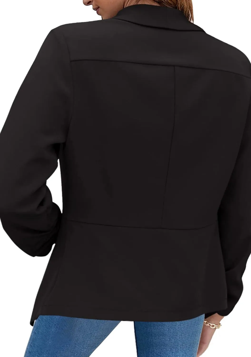 TYQQU Womens Oversized Button Down Blazer Slim Work Office Fit Lightweight Cardigan